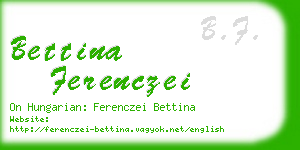 bettina ferenczei business card